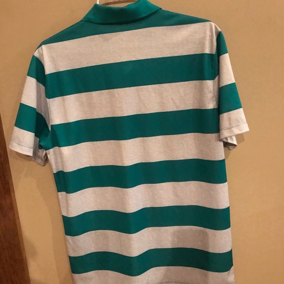 Green/white striped Nike Golf shirt - Picture 2 of 2